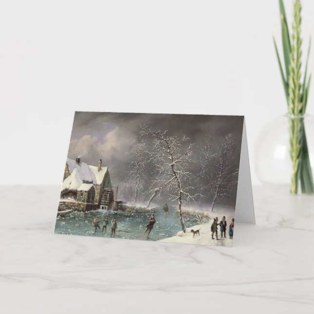 Cartão De Festividades Cena do inverno (Frente)