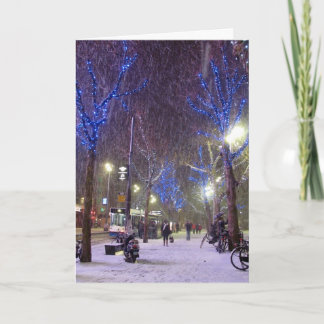 Cartão De Festividades Cena do inverno