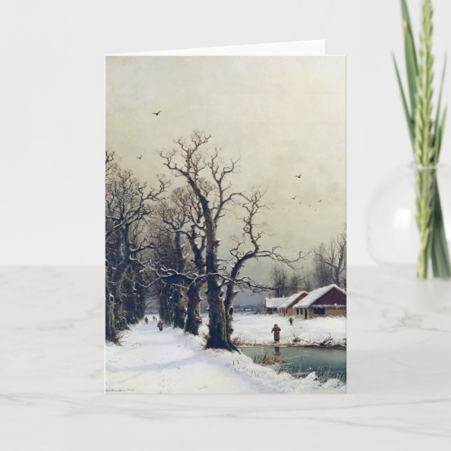 Cartão De Festividades Cena do inverno, século XIX (Frente)