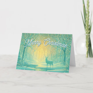 Cartão De Festividades Cena Mágica de Fantasia de Inverno Feliz Natal