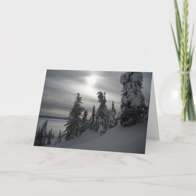 Cartão De Festividades Cena nevado do inverno dos dias (Frente)