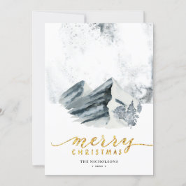 Cartão De Festividades Cenário de inverno | Na Floresta Profunda