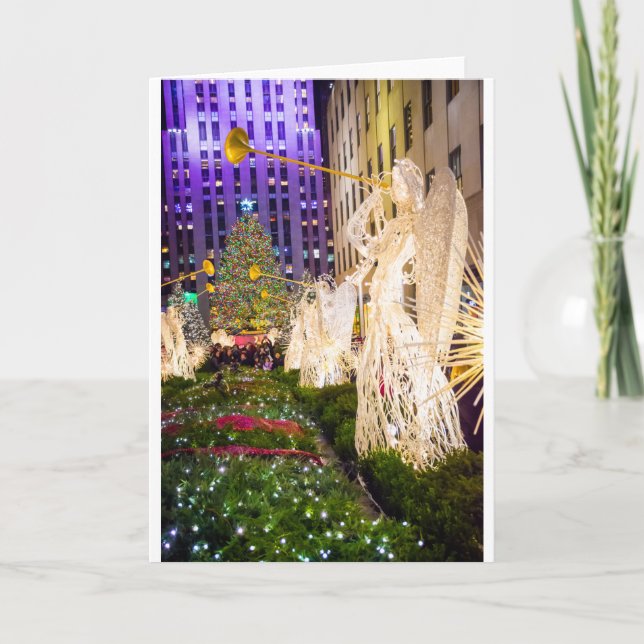 Cartão De Festividades Centro de Rockefeller da opinião de árvore (Frente)