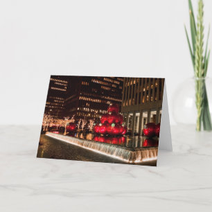 Cartão De Festividades Centro de Rockefeller das bolas do Natal