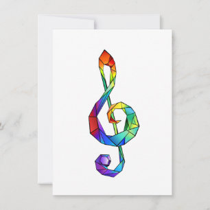 Cartão De Festividades Cérebro de chave musical arco-íris