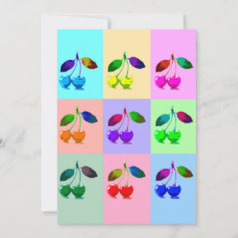 Cartão De Festividades Cerejas coloridas - Pop Art