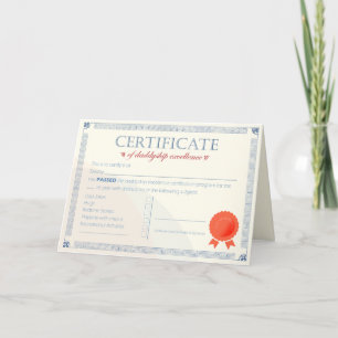 Cartão De Festividades Certificado de Excelência de Daddyship: Aprovado p