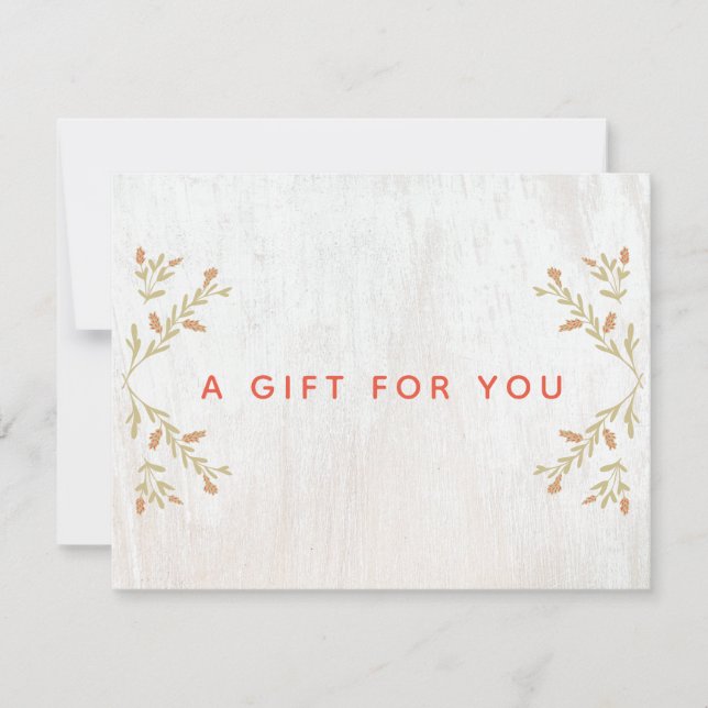 Cartão De Festividades Certificado Rustic Wood Gift (Frente)