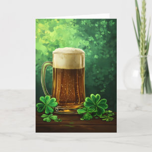 Cartão De Festividades Cerveja e Ruas de Vestuário. Dia de Patrick
