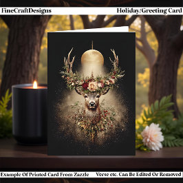 Cartão De Festividades Cervo da Noite Mais Longa, Yule e Solstício de Inv