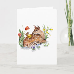 Cartão De Festividades Cervo de Primavera