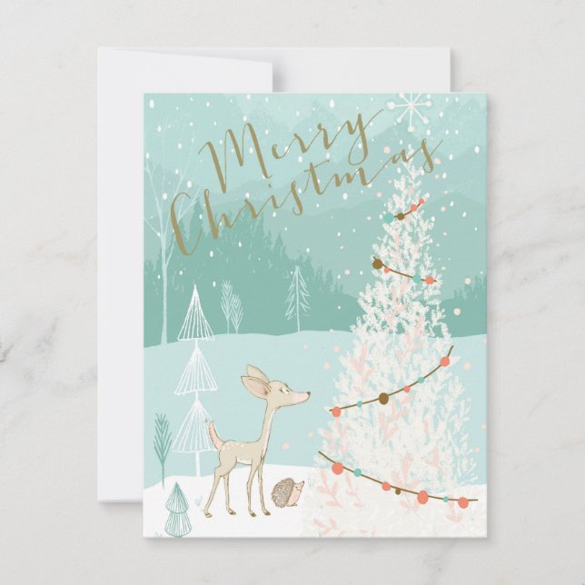 Cartão De Festividades Cervos do Feliz Natal (Frente)