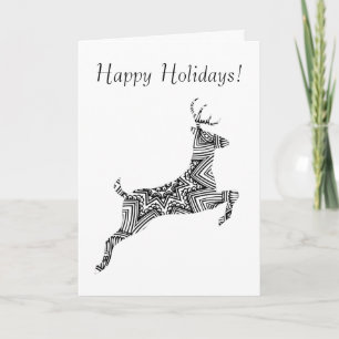 Cartão De Festividades Cervos Prancing Young Buck Patternr boas festas