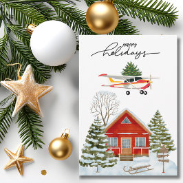 Cartão De Festividades Cessna Airplane carries Christmas Tree Photo Funny