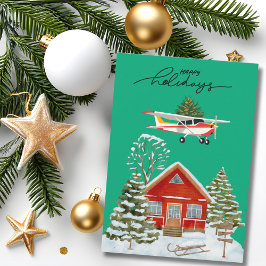 Cartão De Festividades Cessna Airplane carries Christmas Tree Photo Funny