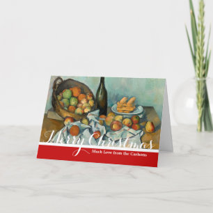 Cartão De Festividades Cesta de Maçãs de Paul Cezanne Vida Estática Vinta