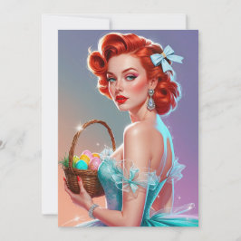 Cartão De Festividades Cesta de Páscoa de Prendedor de Roupa Ruiva