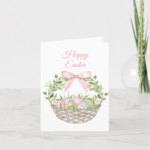 Cartão De Festividades Cesta de Páscoa Floral Rosa