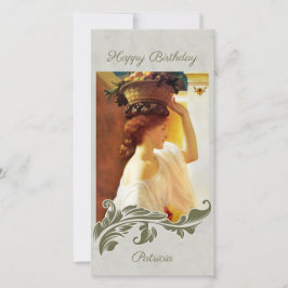 Cartão De Festividades Cesto de Leighton Girl da fruta CC1195 Birthday Ca