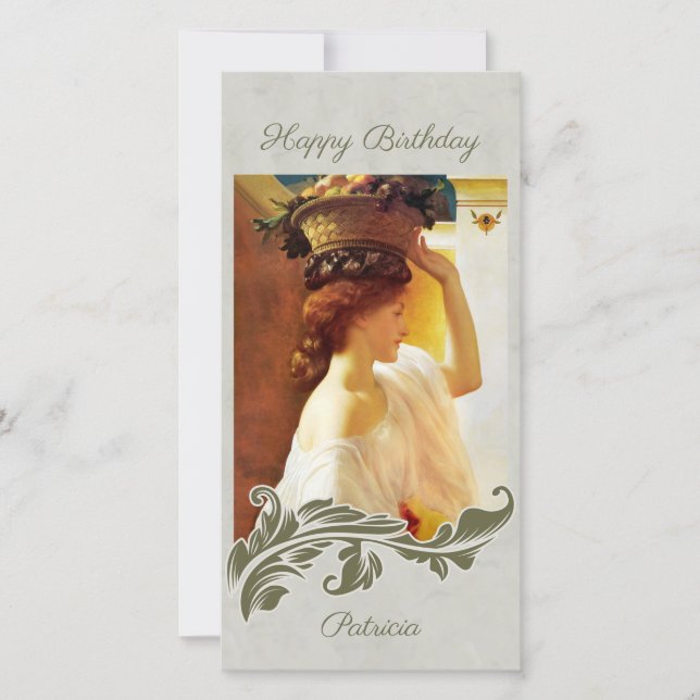 Cartão De Festividades Cesto de Leighton Girl da fruta CC1195 Birthday Ca (Frente)