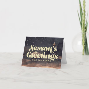 Cartão De Festividades Céu de Inverno Noturno Estrelado Moderno Elegante 