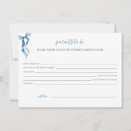 Cartão De Festividades Chá de fraldas de Pastel Blue para os pais