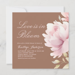 Cartão De Festividades Chá de panela Floral Elegante Terracotta