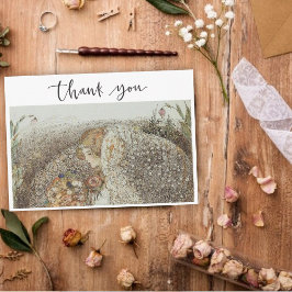 Cartão De Festividades Chá de panela Vintage Art Nouveau Obrigado