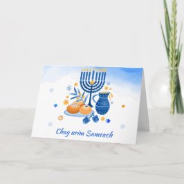 Cartão De Festividades Chag urim sameach. Feliz Festival das Luzes