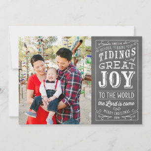 Cartão De Festividades Chalkboard Christian Holiday Photo Card 2016