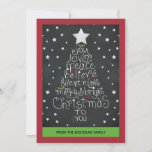 Cartão De Festividades Chalkboard Christmas Hand Lettered - Family Photo<br><div class="desc">Espalhe o estilo de animação de feriado com este cartão de Natal estilo tradicional de quadro negro... com moderno texto de Natal com letra de giz, a design de Árvore de Natal contém as palavras: alegria ・ amor ・ paz ・ acreditar ・ noite silenciosa ・ feliz e brilhante ・ Natal...</div>