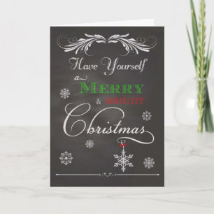 Cartão De Festividades Chalkboard - Have Yourself a Merry & Bright Christ