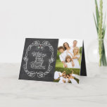 Cartão De Festividades Chalkboard Mistletoes Script Feliz Foto De Natal<br><div class="desc">"Desejando-Lhe Um Feliz Natal" Tipografia De Saudação Branca Dentro De Um Quadro Vintage Tradicional, Quadro De Natal Russo Com Misturas 2 Cartão De Férias De Colagem De Fotos. Concebido por gordura*fa*estanho. Fácil de personalizar com seu próprio texto, foto ou imagem. Para pedidos personalizados, entre em contato direto com o ....</div>