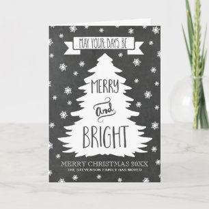 Cartão De Festividades Chalkboard Rustic Christmas Tree We've Moved Card