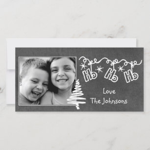 Cartão De Festividades Chalkboard Wallies Christmas photo card