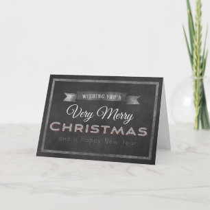 Cartão De Festividades Chalkboard Wishing you a Merry Christmas