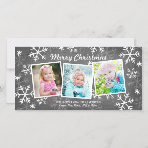 Cartão De Festividades Chalky Snowfall 3 Foto Natal
