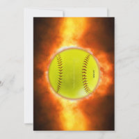 Chamas de bola de fogo de softball amarelo do Slip