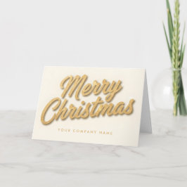 Cartão De Festividades Champagne Foil Retro Script Feliz Natal