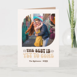 Cartão De Festividades Champagne Mocha Glow Ano Novo Retro Foto