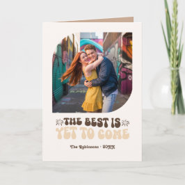 Cartão De Festividades Champagne Mocha Glow Retro Ano Novo Foto