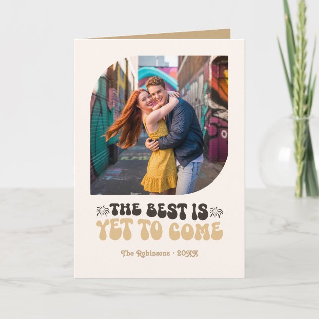 Cartão De Festividades Champagne Nights Champagne Retro New Year Photo (Frente)