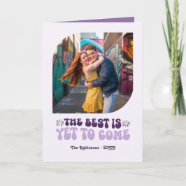 Cartão De Festividades Champagne Veludo Violeta Foto Ano Novo Retrô