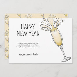 Cartão De Festividades Champanhe de anos novos