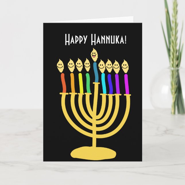 Cartão De Festividades Channukah feliz Menora/Chanukia (Frente)