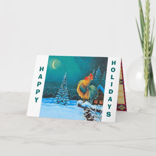 Cartão De Festividades chanticleer, boas festas (Frente)