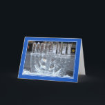 Cartão De Festividades Chanucá - Carteira Menorah, escultura de gelo<br><div class="desc">Esta foto foi tirada na NYC em 2008. Eu adicionei a Estrela de David. Você pode adicionar/alterar o texto do dentro ou adicionar uma foto ao dentro gratuitamente. Se você estiver adicionando seu nome na parte inferior, é melhor usar uma letra de escrita manual (ex: Bonito, Mão Livre).</div>