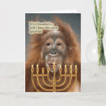 Cartão De Festividades Chanukah<br><div class="desc">Deseje que seus amigos um Chanukah feliz com estilo profissional e o toque somente que um orangutang poderia oferecer!</div>