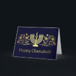 Cartão De Festividades Chanukah Blessings<br><div class="desc">Design de texto de Férias</div>