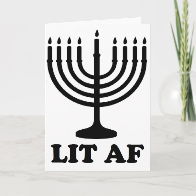 Cartão De Festividades Chanukah engraçado af iluminado menorah de (Frente)